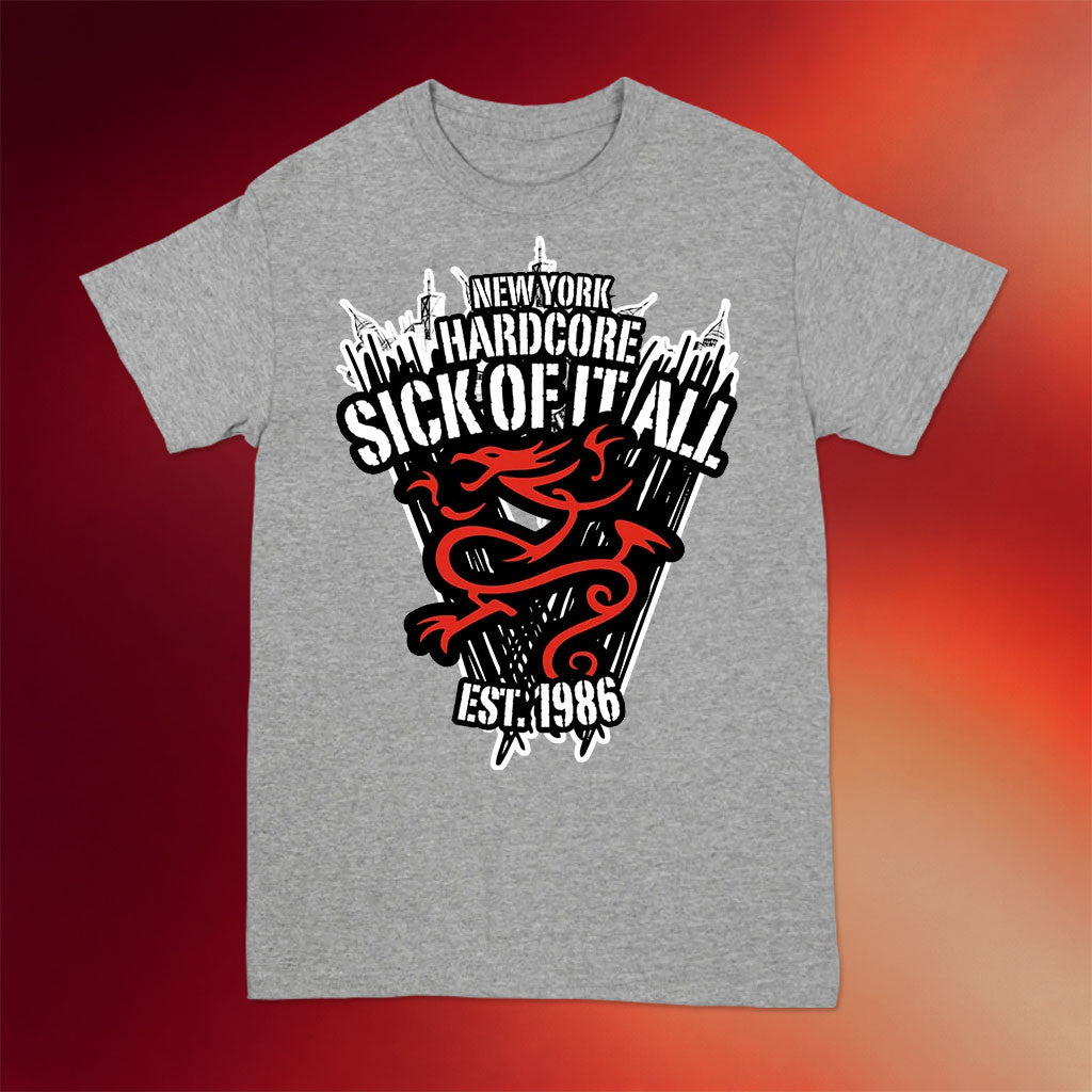 Sick Of It All Merch 2026 Sick Of It All Scratch Out Skyline T-Shirt Grey Rock Lovers Gifts Men - Merchluma