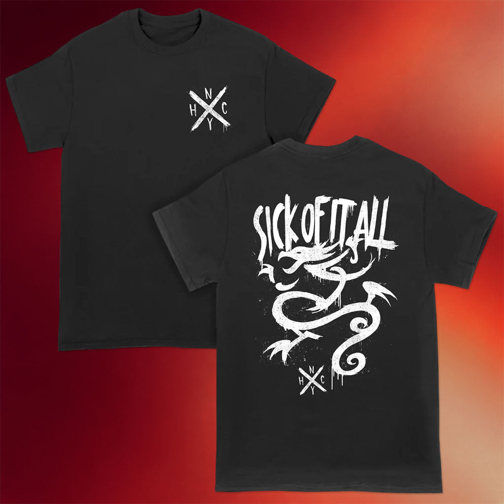 Sick Of It All Merch 2026 Sick Of It All Paint Dragon T-Shirt Black Gifts For Music Fans - Merchluma