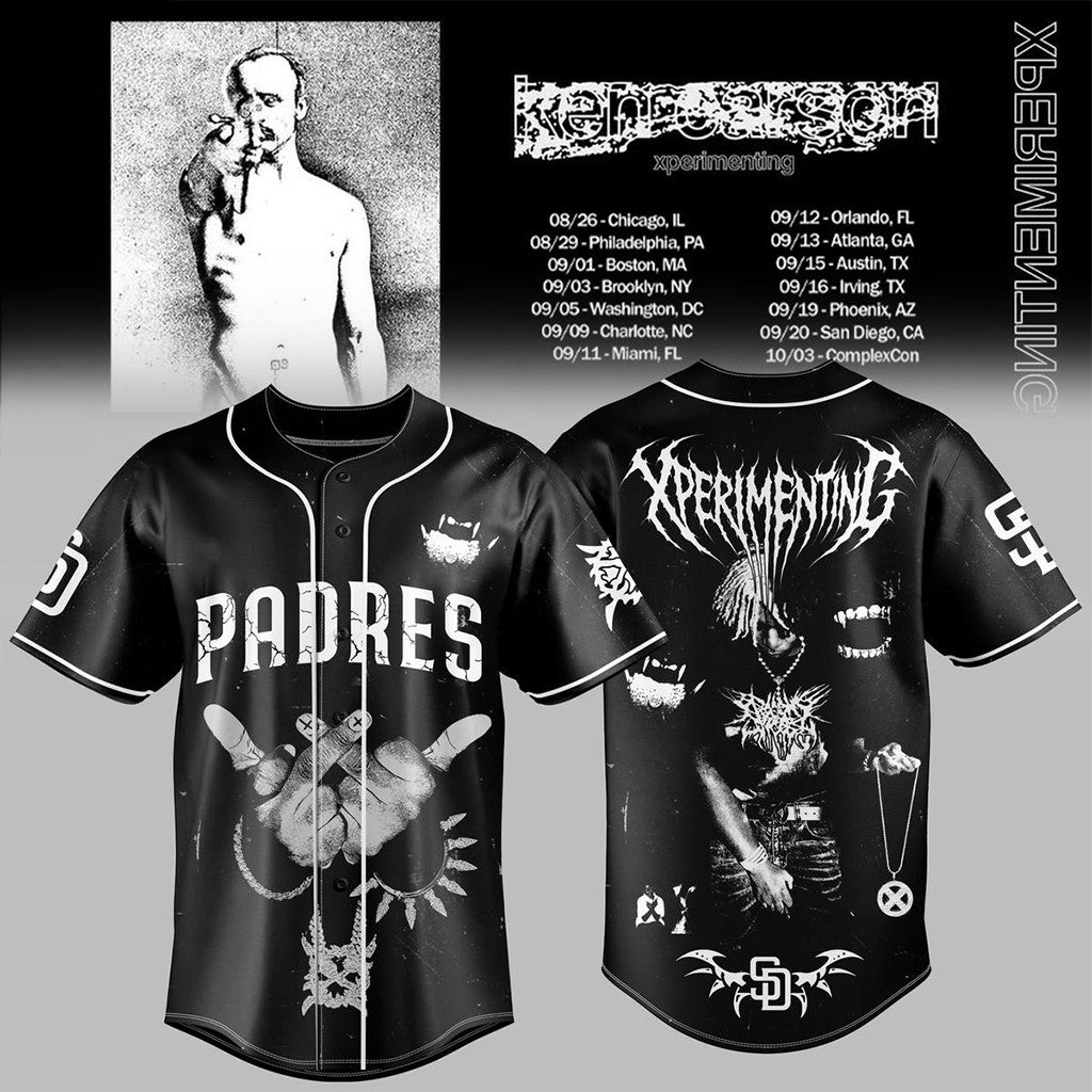 San Diego Padres X Ken Carson Xperimenting Tour 2026 Baseball Jersey SD Padres Merch Fan Gifts - Merchluma