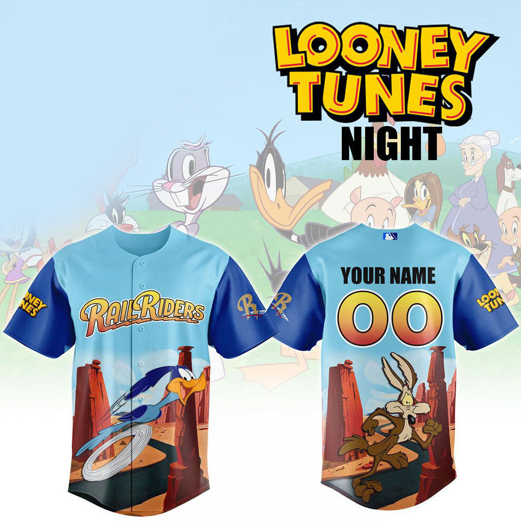 Custom Scranton Wilkes-Barre RailRiders x Looney Tunes Night 2026 Jersey RailRiders Merch - Merchluma