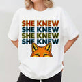 She Knew Fox Raise Awareness Church Accountability Faith Justice T-Shirt Christian Merch - Merchluma