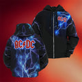 ACDC Merch 2026 ACDC Lightning Zip Hoodie Best Gifts For Rock Lovers - Merchluma