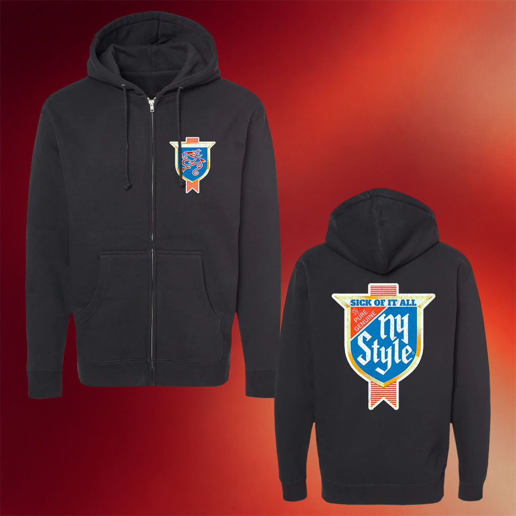 Sick Of It All Merch 2026 Sick Of It All Pure Genuine Badge Zip Hoodie Black Gifts For Fans - Merchluma