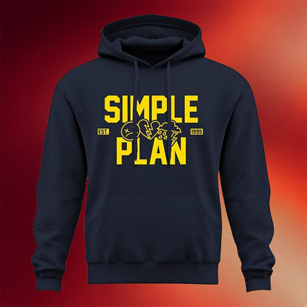 Simple Plan Merch Simple Plan The Bigger Than You Think Tour 2026 Hoodie Navy Gifts For Him - Merchluma