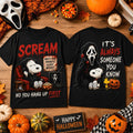 Snoopy x Scream Halloween Black T-Shirt 2026 It's Always Someone You Know Shirt HalloweenGifts - Merchluma