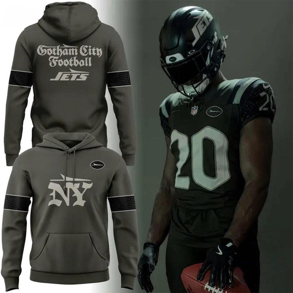 New York Jets Gotham City Football Uniforms Hoodie NY Jets Merch Presents For Football Fans - Merchluma