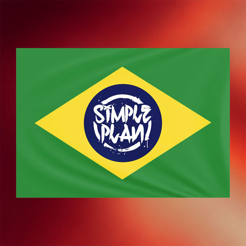 Simple Plan Merch 2026 Brazilian Flag Simple Plan Flag Indoor Outdoor Decor - Merchluma