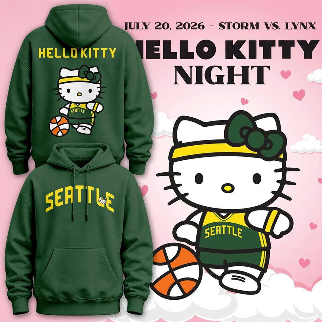 Seattle Storm X Hello Kitty Night 2026 Hoodie Seattle Storm Merch Gifts For Basketball Fan - Merchluma