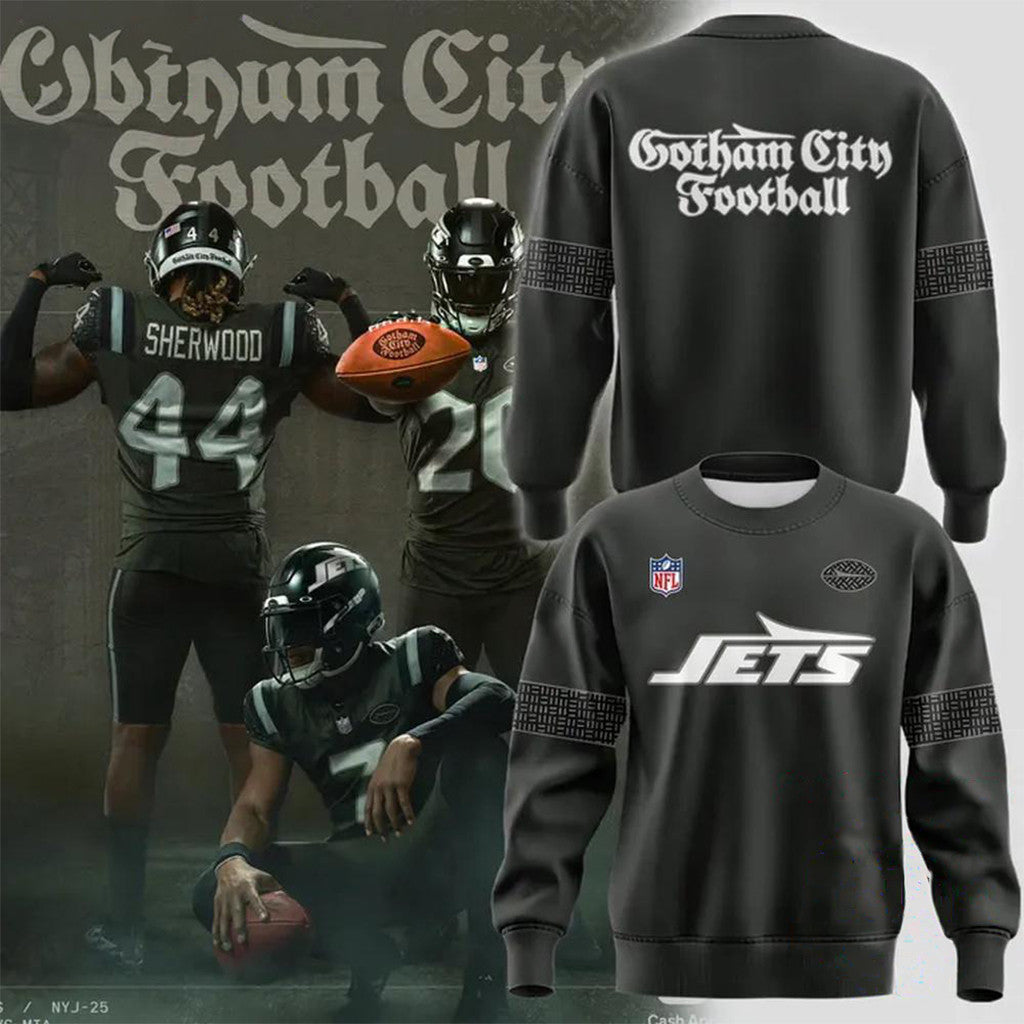 New York Jets Gotham City Football Uniforms Sweatshirt NY Jets Merch Presents For Son - Merchluma