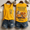 Celebrating Waffle House Retro 1955 Logo V-Neck Tank Top Good Food Good Times Apparel Women - Merchluma