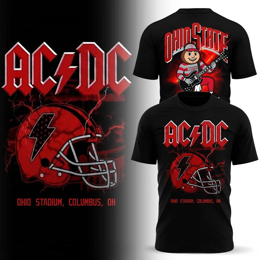 ACDC x Ohio State Buckeyes Merch ACDC Power Up Tour 2026 At Ohio Stadium Shirt Dudes Gifts - Merchluma