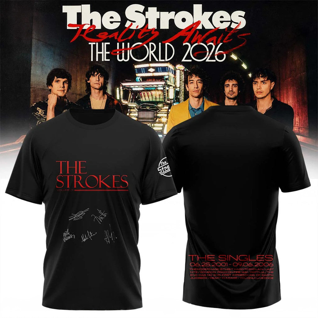 The Strokes Merch Reality Awaits The World Tour 2026 T-Shirt Birthday Ideas For Brother - Merchluma