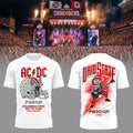 ACDC x Ohio State Buckeyes Merch ACDC Power Up Tour 2026 At Ohio Stadium T-Shirt White Fan Gear - Merchluma