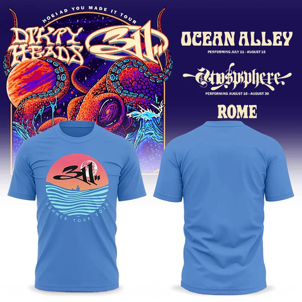 311 Band Summer Tour 2026 Shirt Dirty Heads x 311 Band Merch So Glad You Made It Tour 2026 T-Shirt - Merchluma