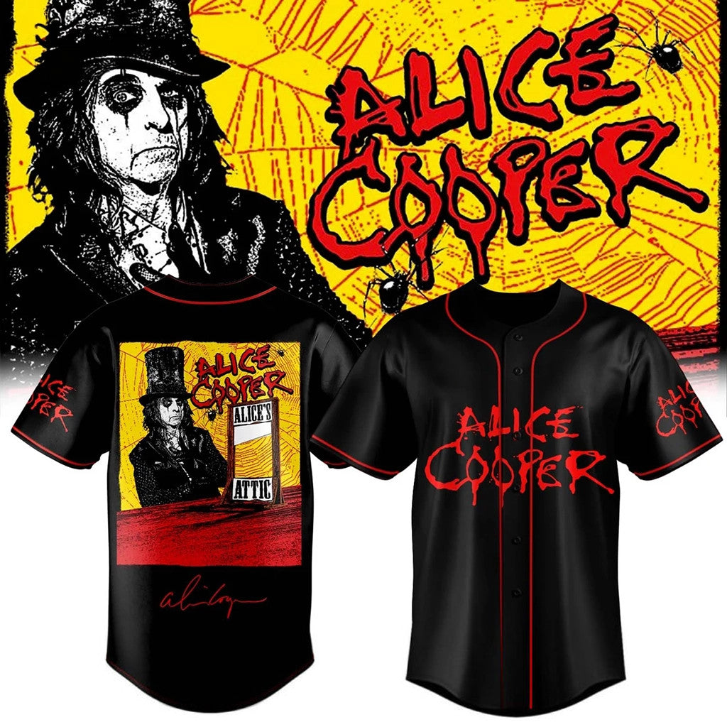 Alice Cooper Alice's Attic Tour 2026 Baseball Jersey Alice Cooper Merch Gift For Husband - Merchluma