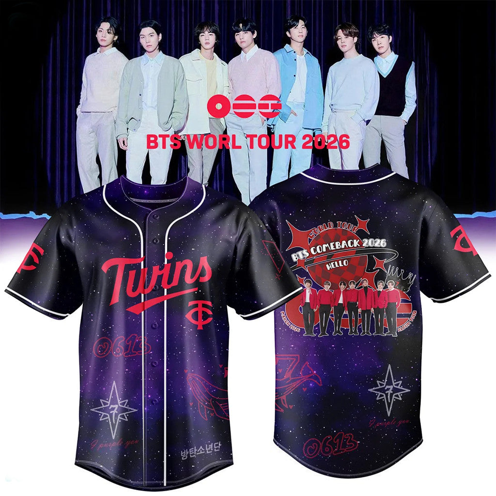 BTS X Minnesota Twins Baseball Jersey BTS Comeback And World Tour 202 Merch Gifts For Fans - Merchluma