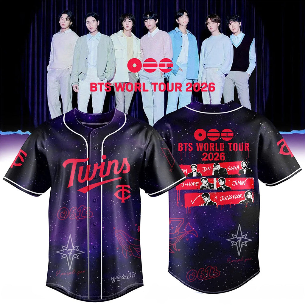 BTS X Minnesota Twins Baseball Jersey BTS Comeback And World Tour 202 Merch Gifts Idea - Merchluma