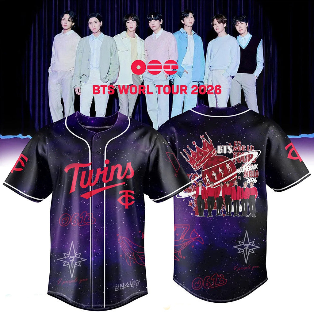 BTS X Minnesota Twins Baseball Jersey BTS Comeback And World Tour 202 Merch Gifts - Merchluma