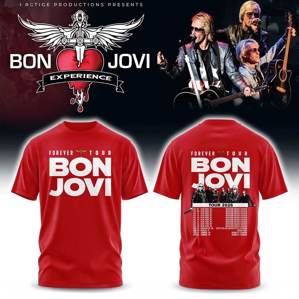 Bon Jovi Forever Tour T-Shirt Bon Jovi Merch Unique Birthday Gift For Husband - Merchluma