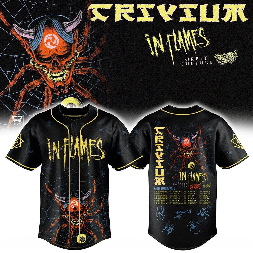 In Flames The Crown In The Grave Tour Jersey Trivium Merch Music Lover Gifts For Him - Merchluma