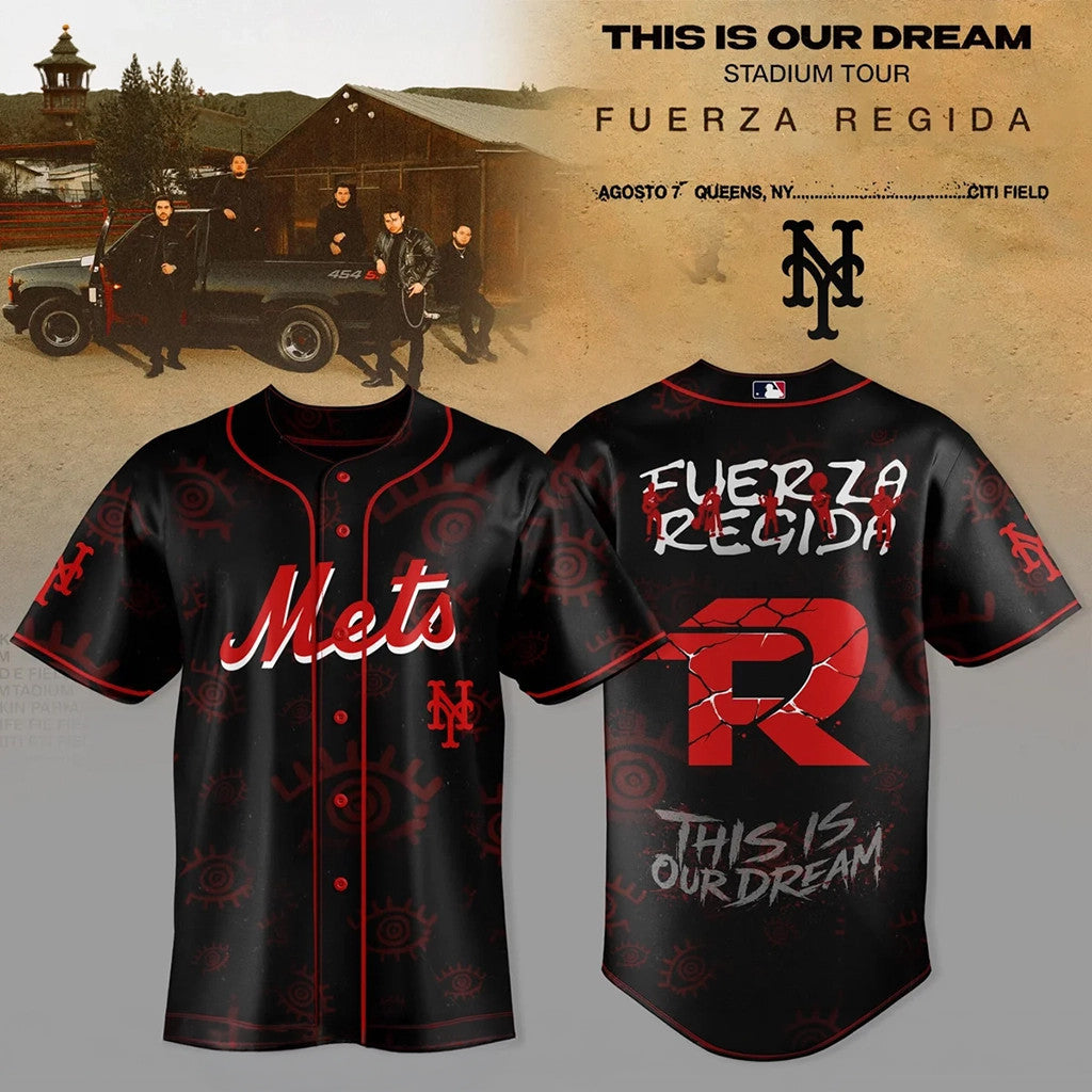 New York Mets X Fuerza Regida Merch This Is Our Dream Stadium Tour 2026 Baseball Jersey - Merchluma