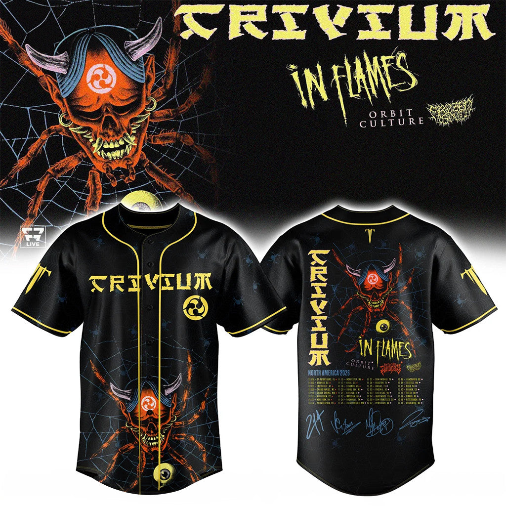 Trivium Crown In The Grave North America Tour 2026 Baseball Jersey Trivium Merch Fan Gifts - Merchluma