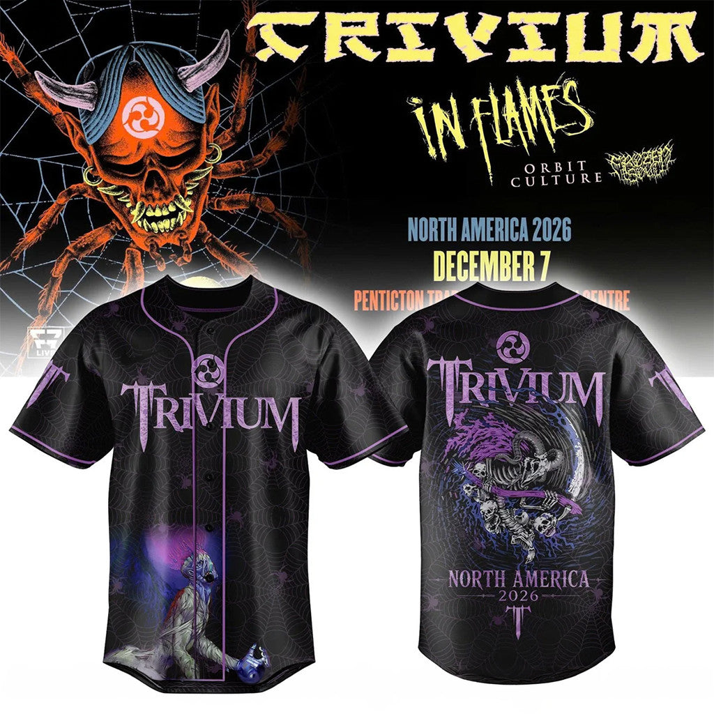 Trivium Crown In The Grave North America Tour 2026 Baseball Jersey Trivium Merch Gifts For Fans - Merchluma