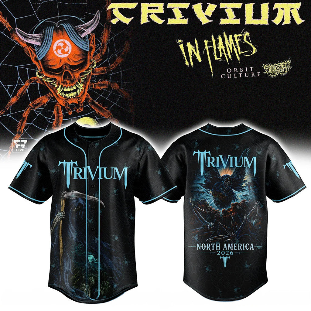 Trivium Crown In The Grave North America Tour 2026 Baseball Jersey Trivium Merch Gifts - Merchluma