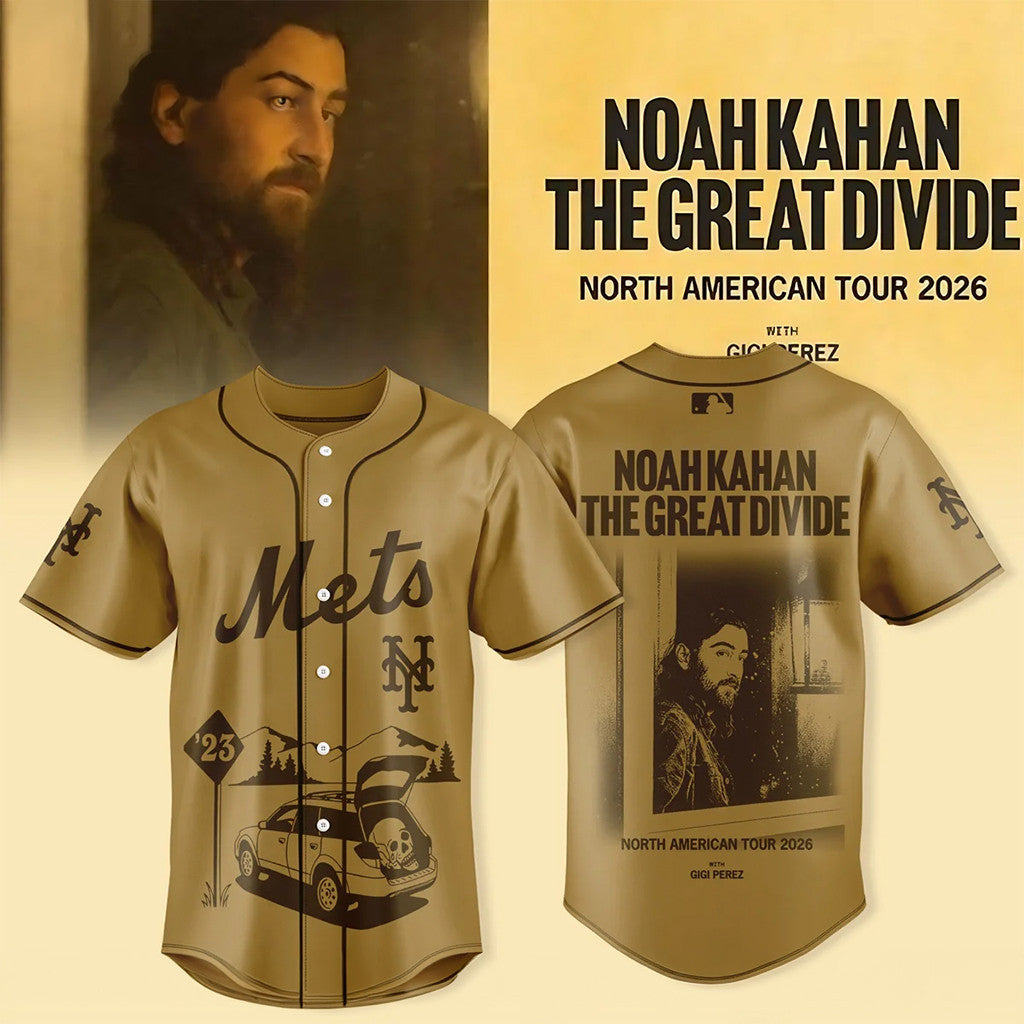 New York Mets X Noah Kahan The Great Divide Tour 2026 Baseball Jersey New York Mets Merch - Merchluma