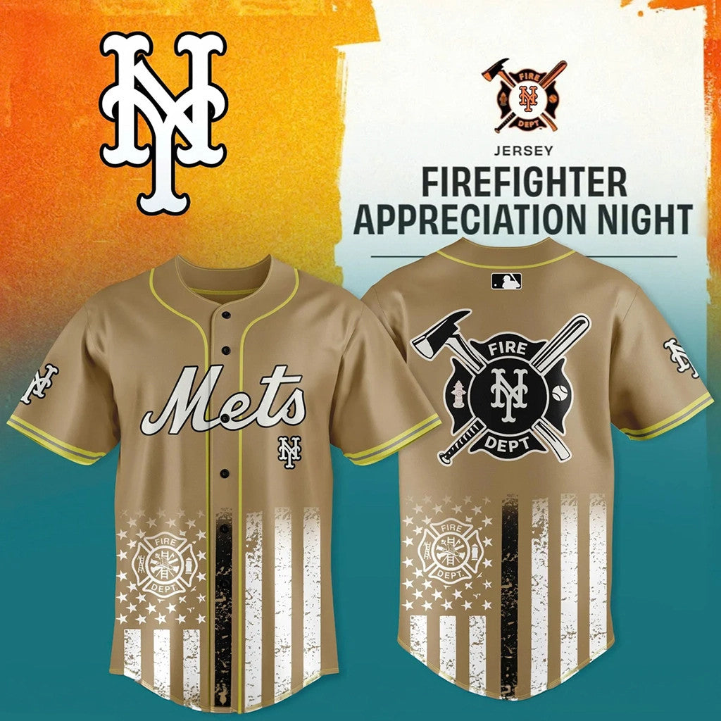NY Mets x Firefighter Appreciation Night 2026 Baseball Jersey Mets Merch Gifts For Fans - Merchluma