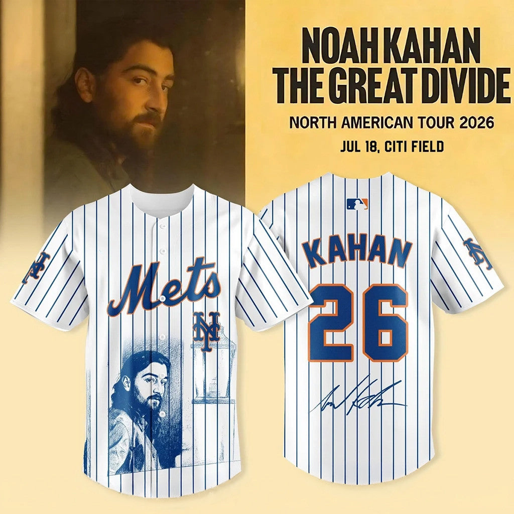 New York Mets X Noah Kahan The Great Divide Tour 2026 Baseball Jersey New York Mets Merch Gift - Merchluma