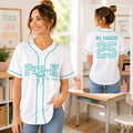 Custom Pre-School Teacher Baseball Jersey Coquette Gingham Bow Back To School Shirt Teacher Gifts - Merchluma