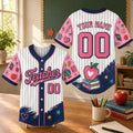 Custom Teacher Pinstripe Baseball Jersey Back To School Teacher Clothing Cute Gifts For Her - Merchluma