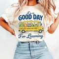 Good Day For Learning T-Shirt Teacher School Bus Cute Graphic Tees Back To School Shirt - Merchluma