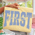 First Grade Shirt Blue Polka Dots Teacher T-Shirt Back To School Merch Gifts For Teachers - Merchluma