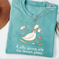 Funny Goose A Silly Goose Ate My Lesson Plans Shirt Goose Teacher T-Shirt Back To School Shirt - Merchluma