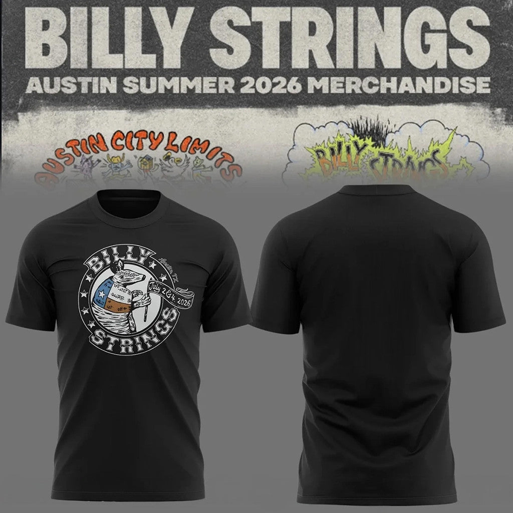 Billy Strings Tour 2026 Shirt Billy Strings Austin Summer 2026 Merchandise Black Fan Apparel - Merchluma