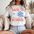 Back To School T-Shirt First Day Of School Group Matching Shirts Doodle School Of Fish Gift - Merchluma