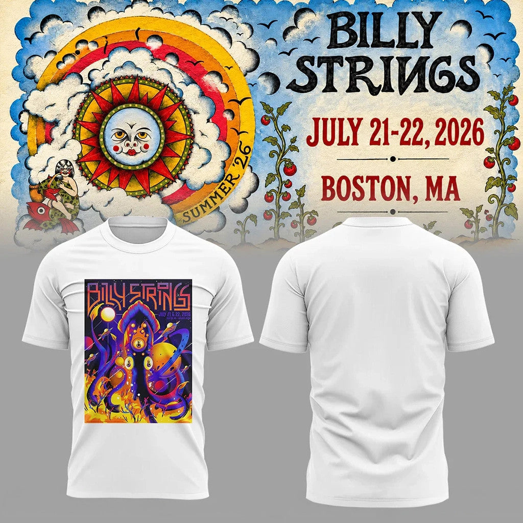 Billy Strings Tour 2026 T-Shirt White Billy Strings Merch Music Gift Ideas For Guys - Merchluma