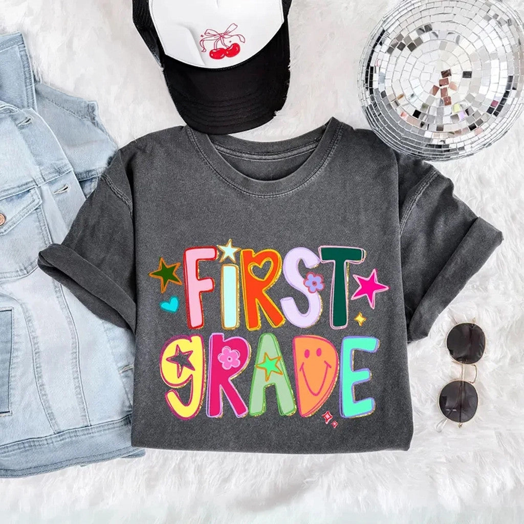 First Grade Teacher T-Shirt Back To School Shirt Gift Ideas For Teacher - Merchluma