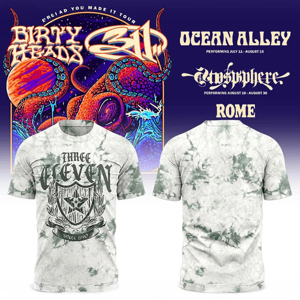 Dirty Heads x 311 Band Merch So Glad You Made It Tour 2026 T-Shirt Three Eleven Tie Dye Shirt - Merchluma