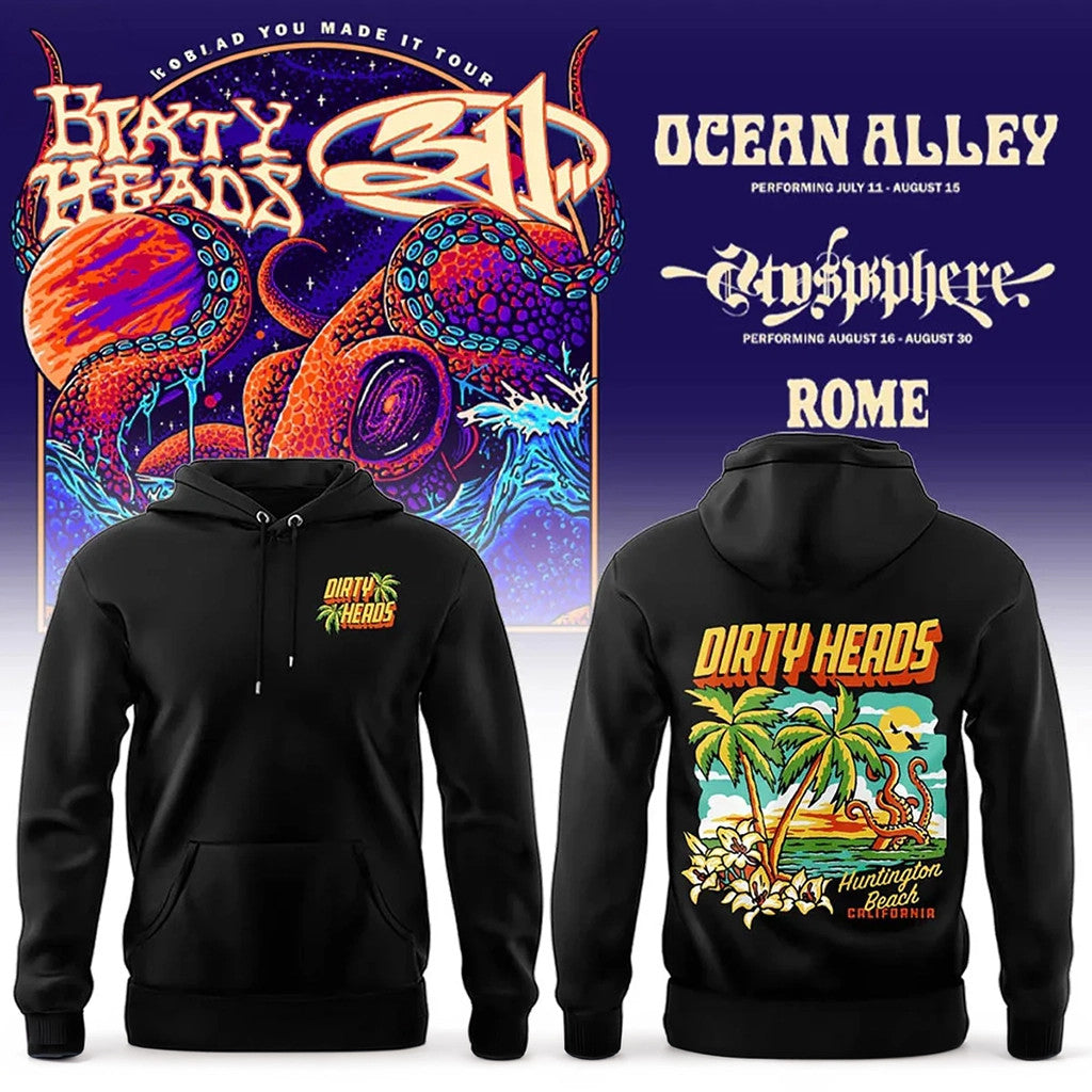 Dirty Heads x 311 Band Merch So Glad You Made It Tour 2026 Hoodie Dirty Heads Hoodie Black - Merchluma