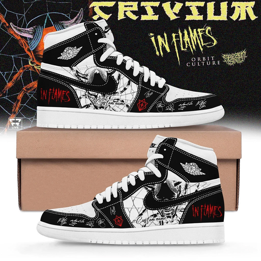 Custom In Flames The Crown In The Grave Tour Sneakers Trivium Merch Cool Gifts For Son - Merchluma