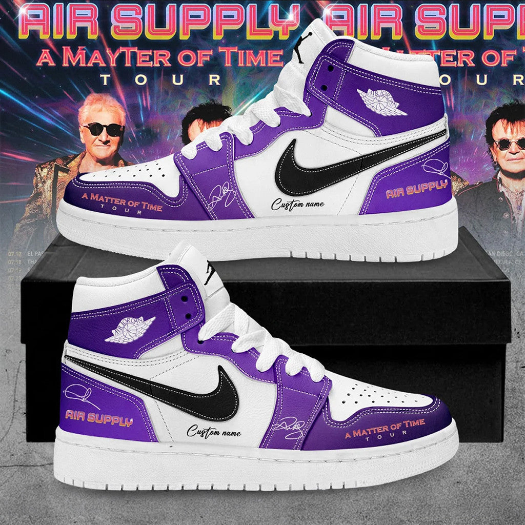 Custom Name Air Supply A Matter Of Time Tour Shoes Air Supply Merch Gifts For Superfans - Merchluma