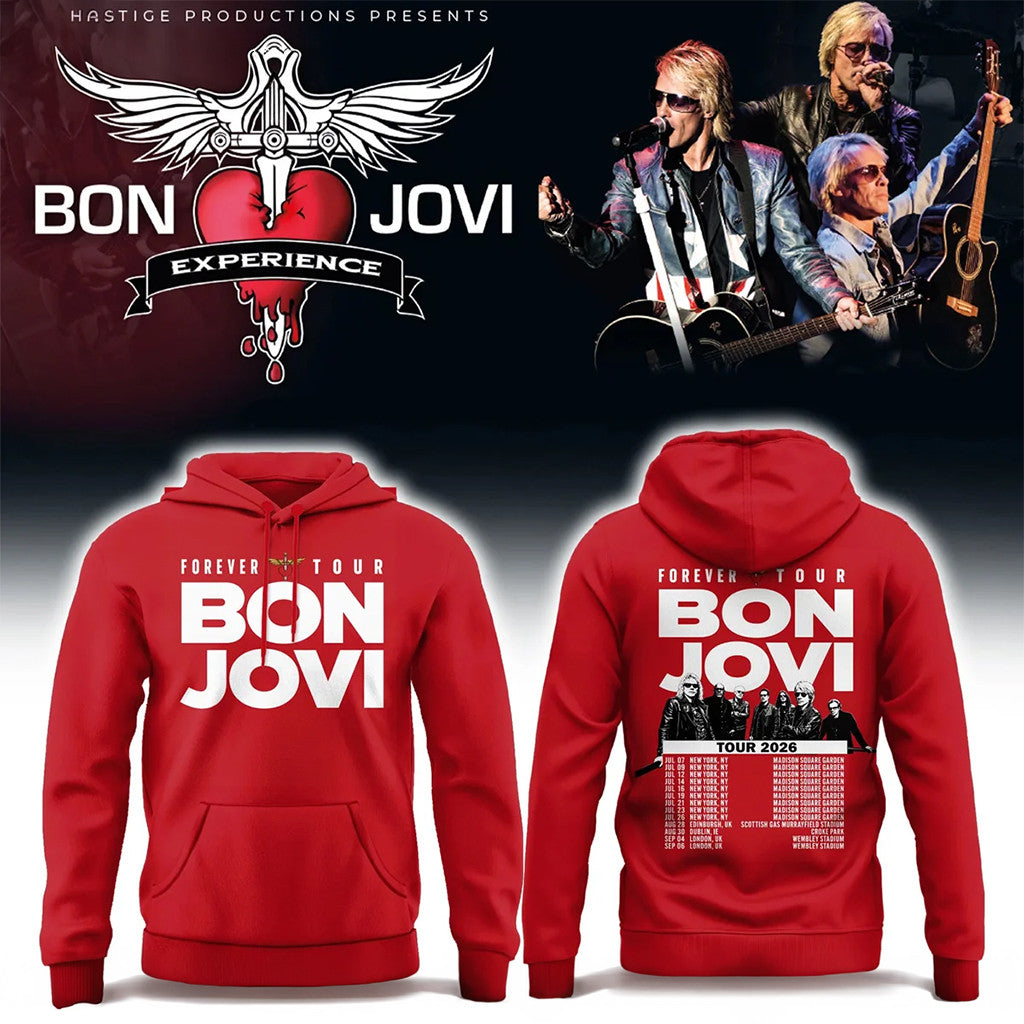 Bon Jovi Forever Tour Hoodie Bon Jovi Merch Birthday Present For Husband - Merchluma