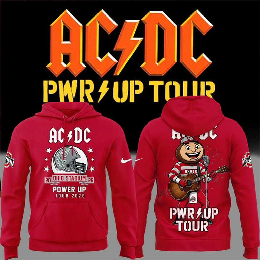 ACDC Power Up Tour 2026 Ohio Stadium Hoodie ACDC x Ohio State Buckeyes Merch Gifts For Fans - Merchluma