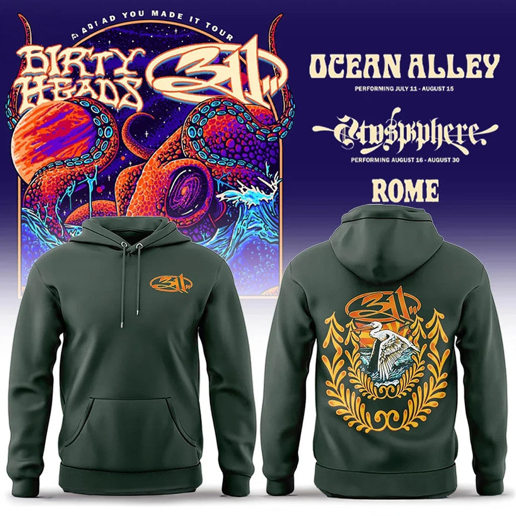 Dirty Heads x 311 Merch So Glad You Made It Tour 2026 Mystic Flamingo Hoodie Fan Gifts - Merchluma