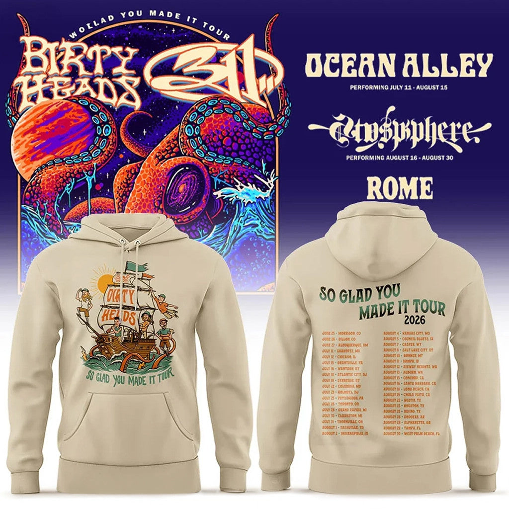 Dirty Heads x 311 Band Merch So Glad You Made It Tour 2026 Hoodie Dirty Heads Hoodie Fan Gear - Merchluma