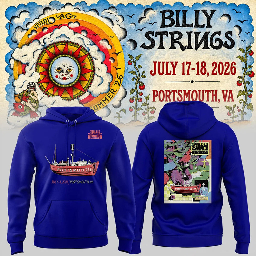 Billy Strings Tour 2026 Portsmouth Hoodie Royal Billy Strings Merch Presents For Him - Merchluma