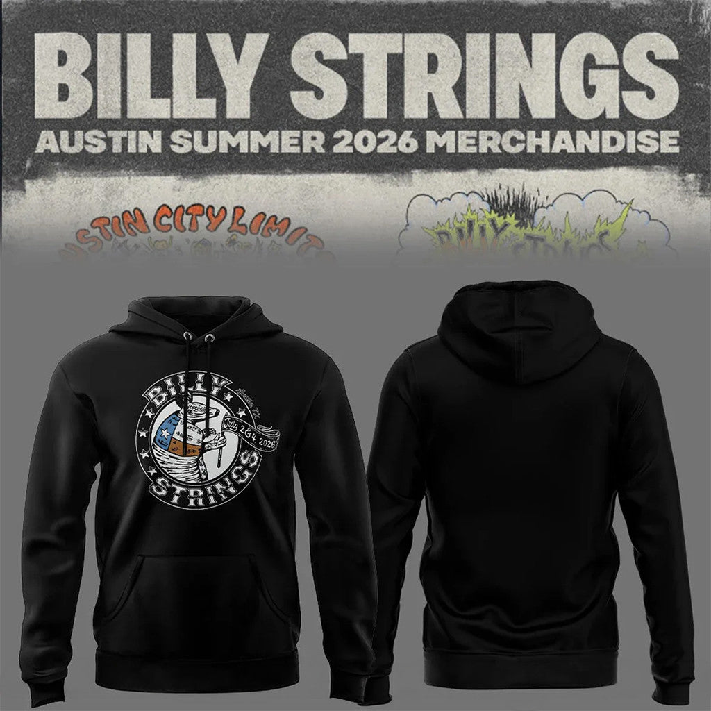 Billy Strings Merch Billy Strings Austin Summer 2026 Hoodie Black Gifts For Dudes - Merchluma